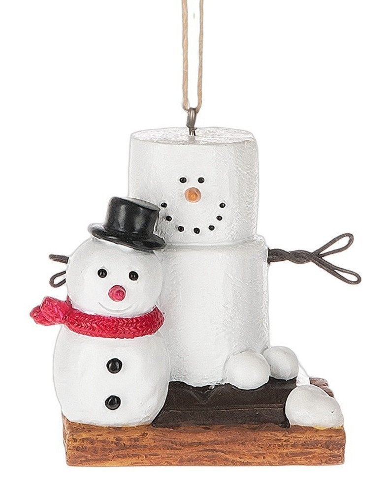 Midwest-CBK Original S'Mores Smore Man with Fresh Made Snowman Christmas Tree Ornament